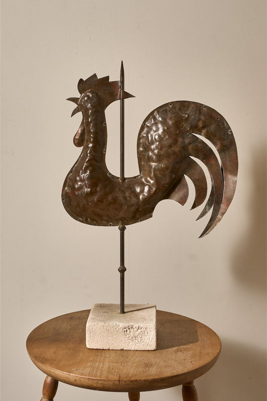 Early 20th century Copper cockerel weather vane