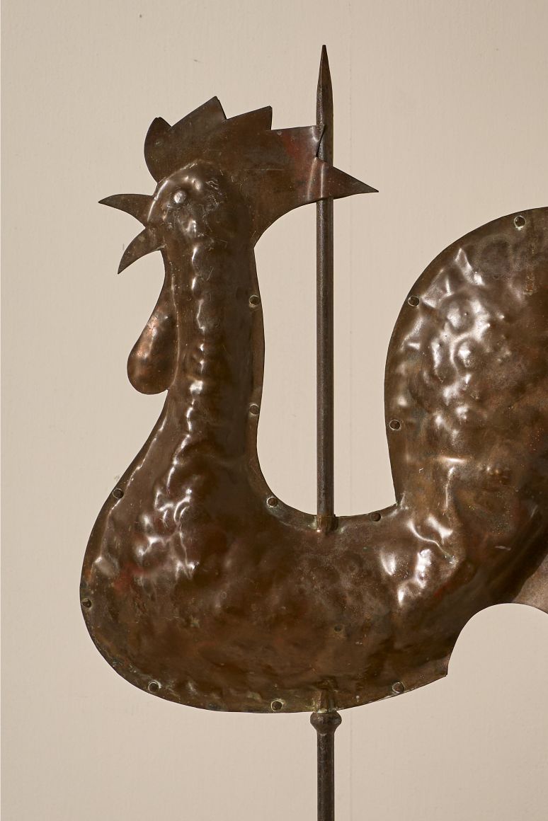 Early 20th century Copper cockerel weather vane