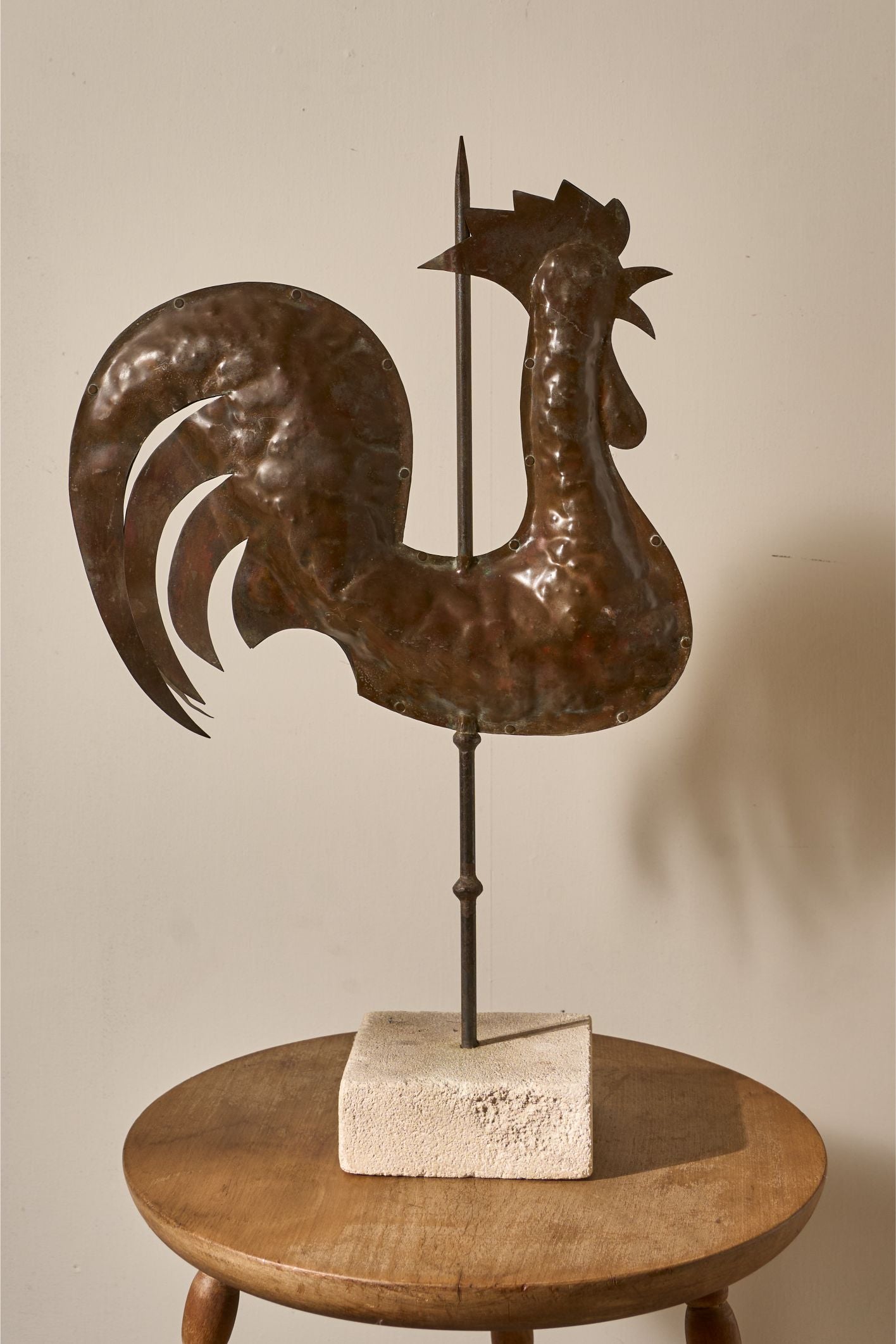 Early 20th century Copper cockerel weather vane