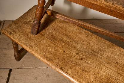 Pair of 19th Century English oak benches - TallBoy Interiors