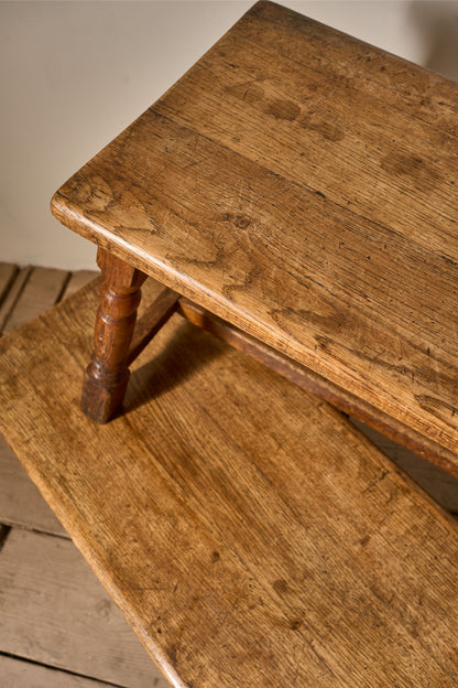 Pair of 19th Century English oak benches - TallBoy Interiors