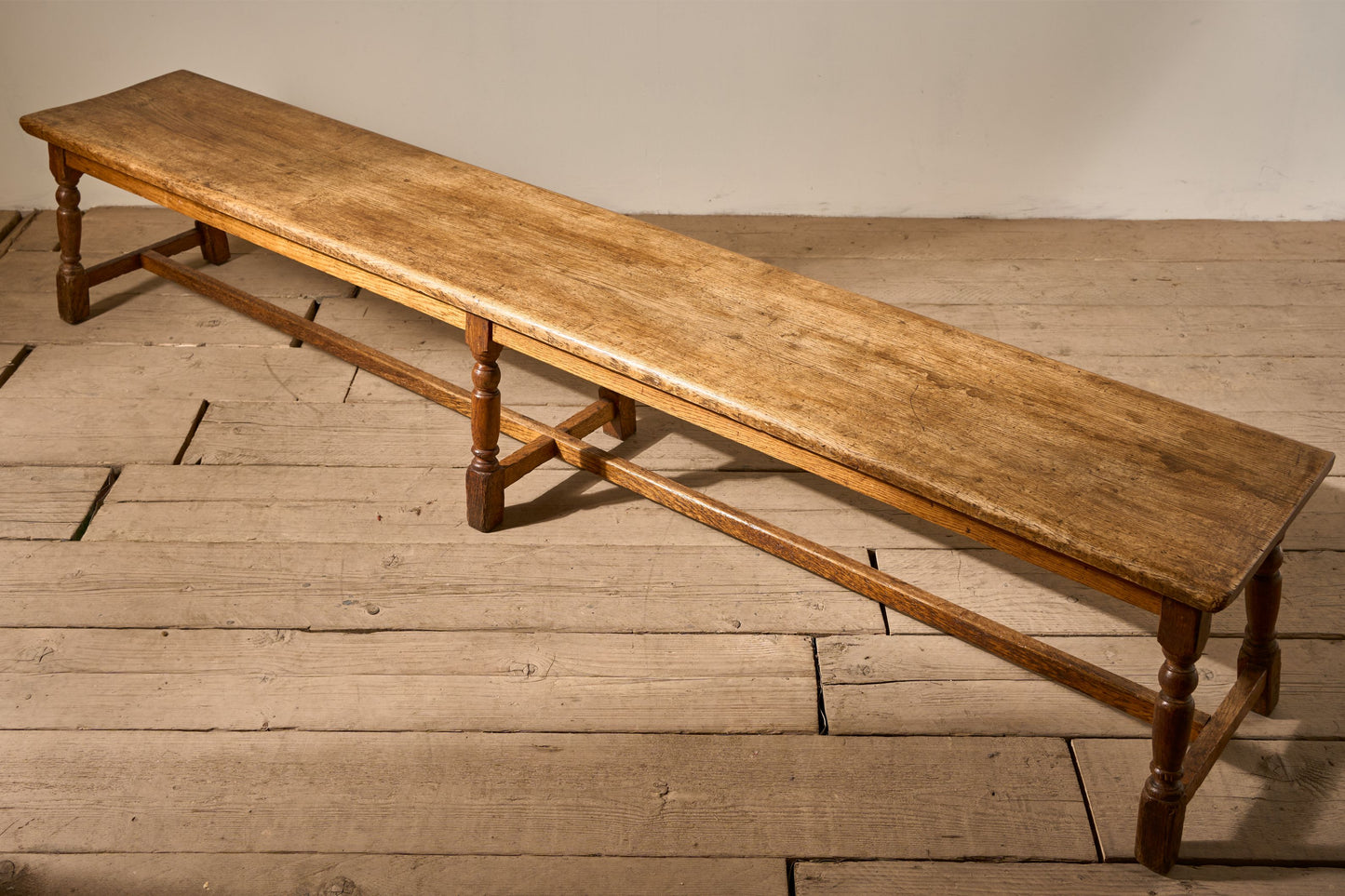 Pair of 19th Century English oak benches - TallBoy Interiors