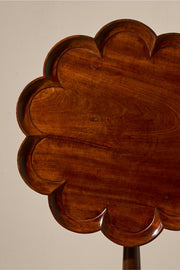 English Georgian Scalloped edge mahogany tilt top table - TallBoy Interiors
