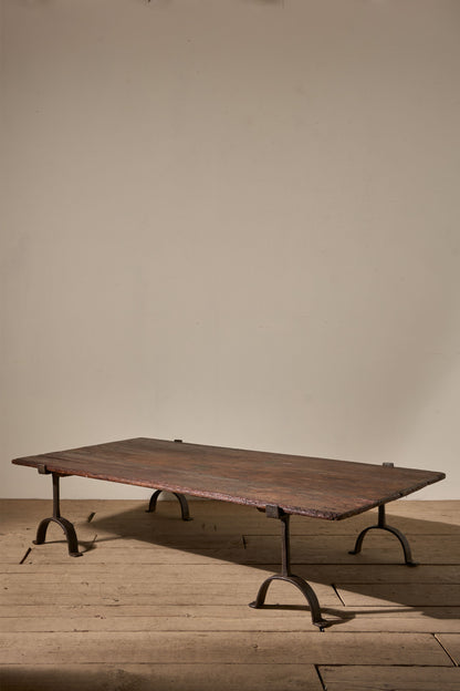 Large 18th century trestle coffee table - TallBoy Interiors