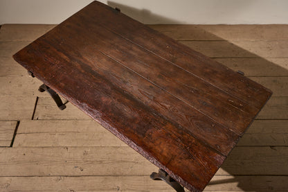Large 18th century trestle coffee table - TallBoy Interiors