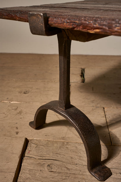 Large 18th century trestle coffee table - TallBoy Interiors