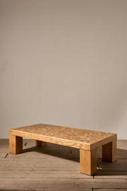 Mid 20th century parquetry oak coffee table - TallBoy Interiors