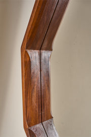 XL Mid 20th teak dodecahedron wall mirror by Dino Cavalli - TallBoy Interiors