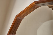 XL Mid 20th teak dodecahedron wall mirror by Dino Cavalli - TallBoy Interiors