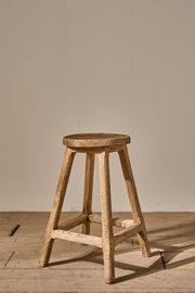 c.1900 dry oak stool side table - TallBoy Interiors