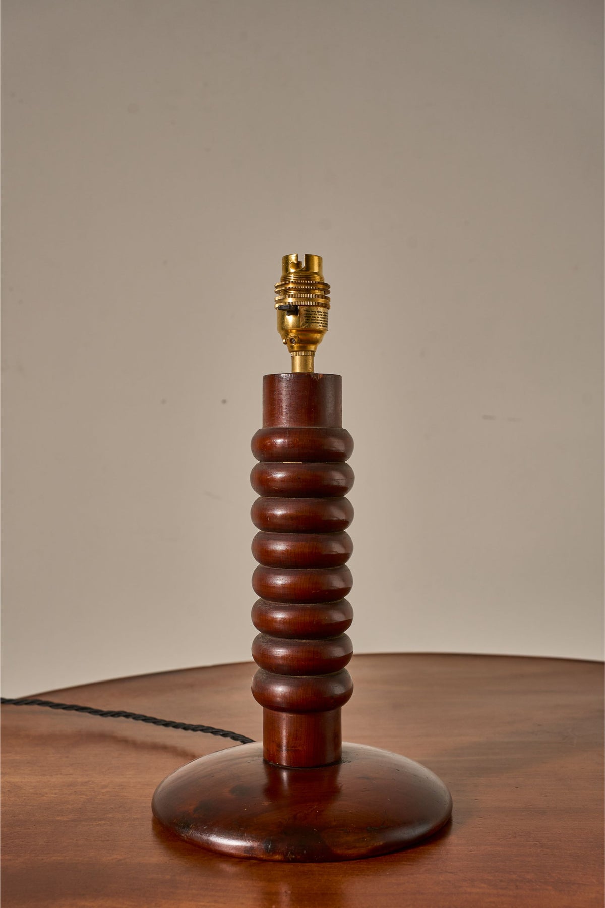 Mid 20th century solid Cherrywood table lamp - TallBoy Interiors
