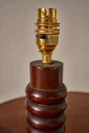 Mid 20th century solid Cherrywood table lamp - TallBoy Interiors