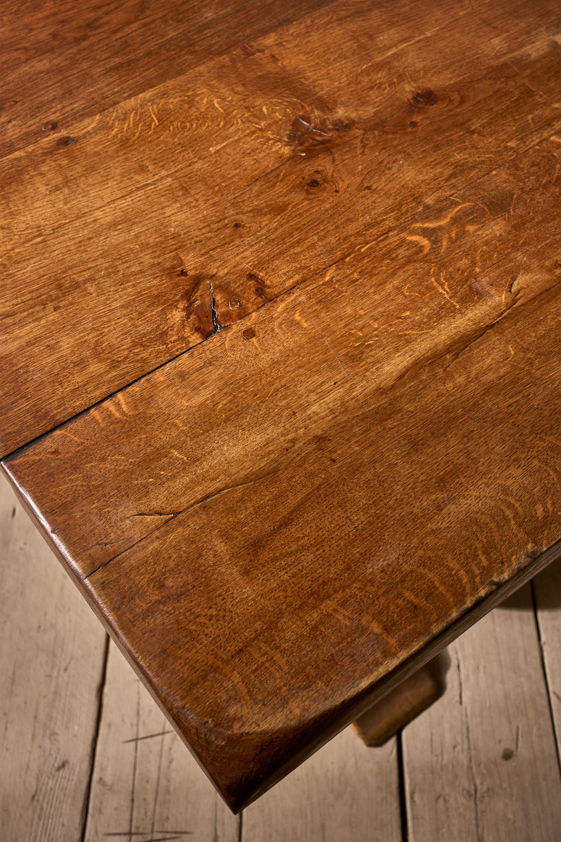 c.1900 3m solid oak farmhouse table - TallBoy Interiors