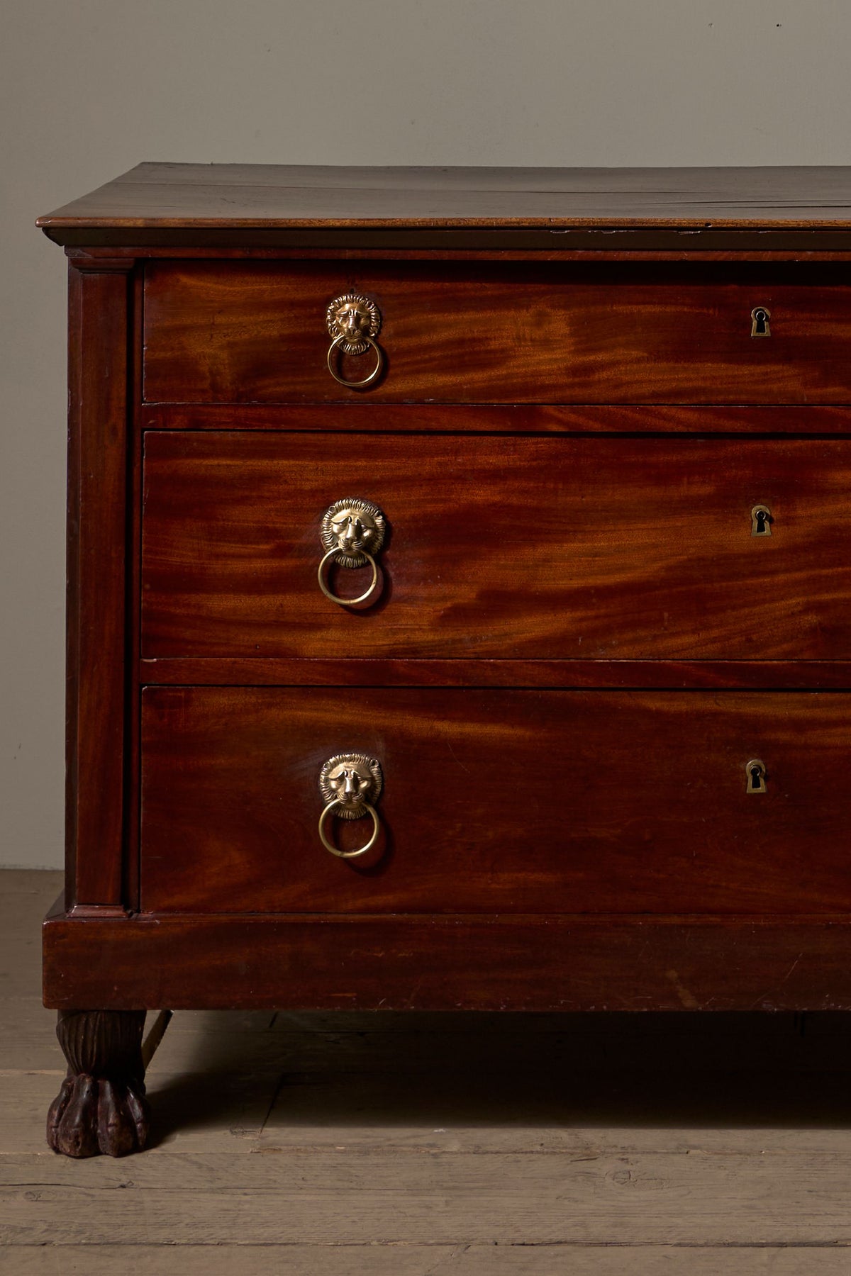 19th Century Mahogany paw footed chest of drawers - TallBoy Interiors