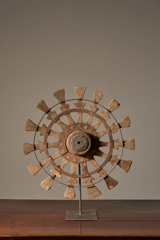19th century Mounted Indian silk spinning wheel - No1