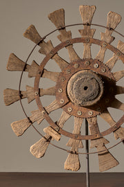 19th century Mounted Indian silk spinning wheel - No1 - TallBoy Interiors