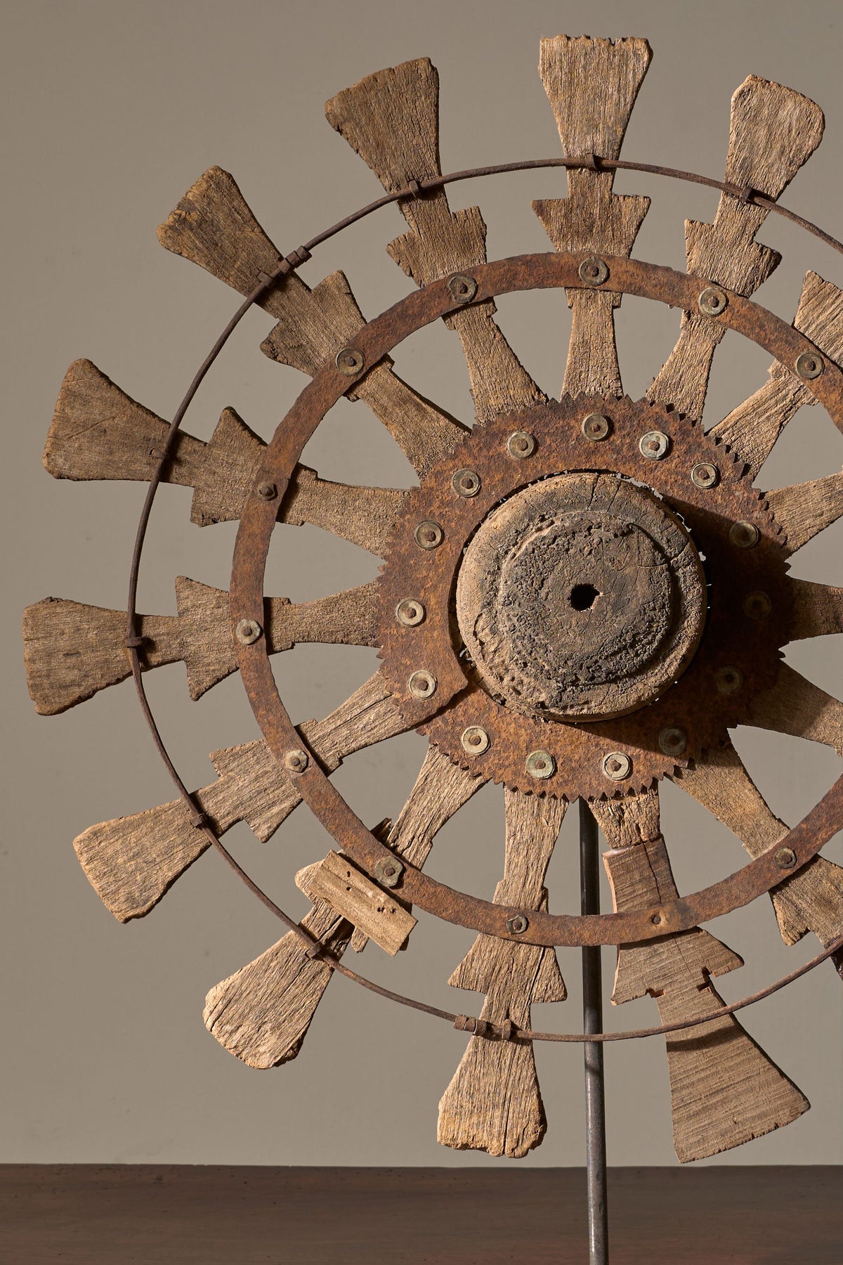 19th century Mounted Indian silk spinning wheel - No1 - TallBoy Interiors
