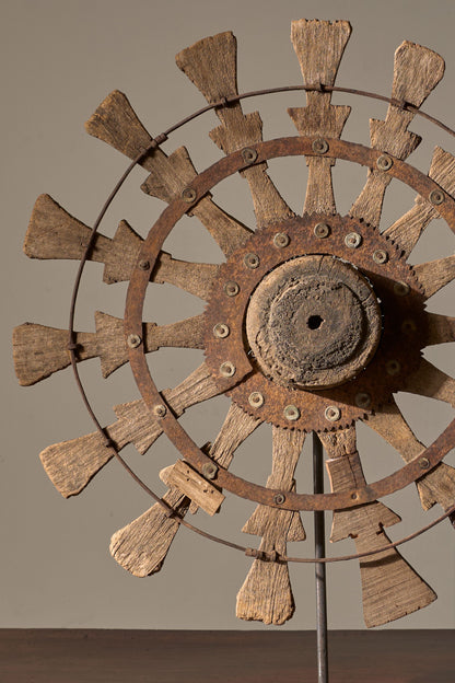 19th century Mounted Indian silk spinning wheel - No1