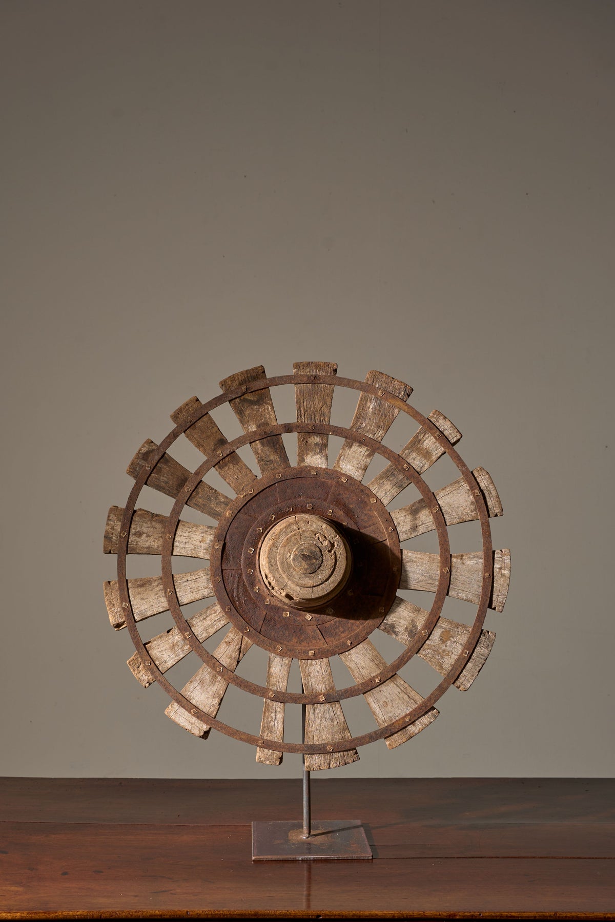 19th Century mounted Indian silk spinning wheel - No2 - TallBoy Interiors