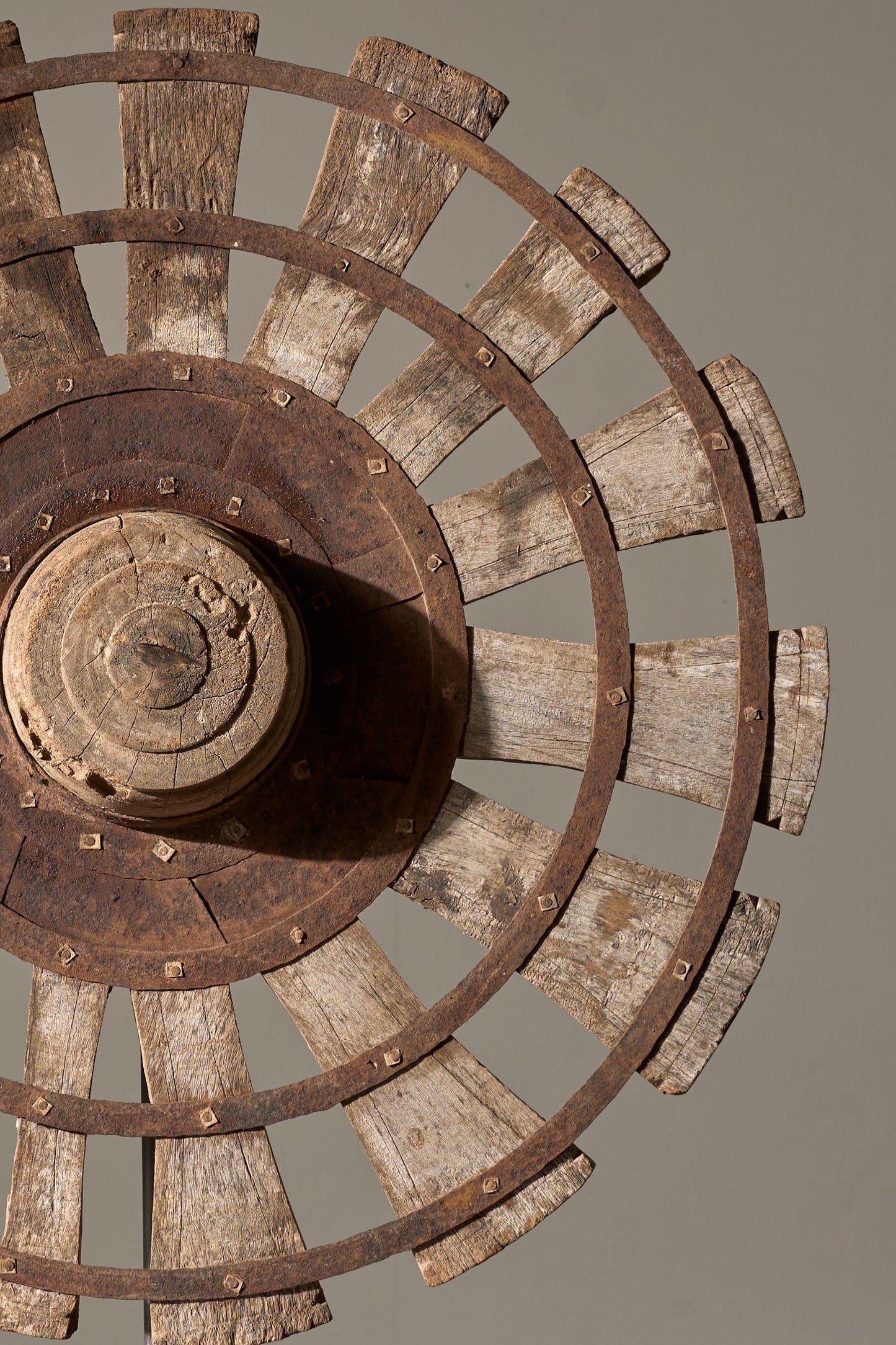 19th Century mounted Indian silk spinning wheel - No2