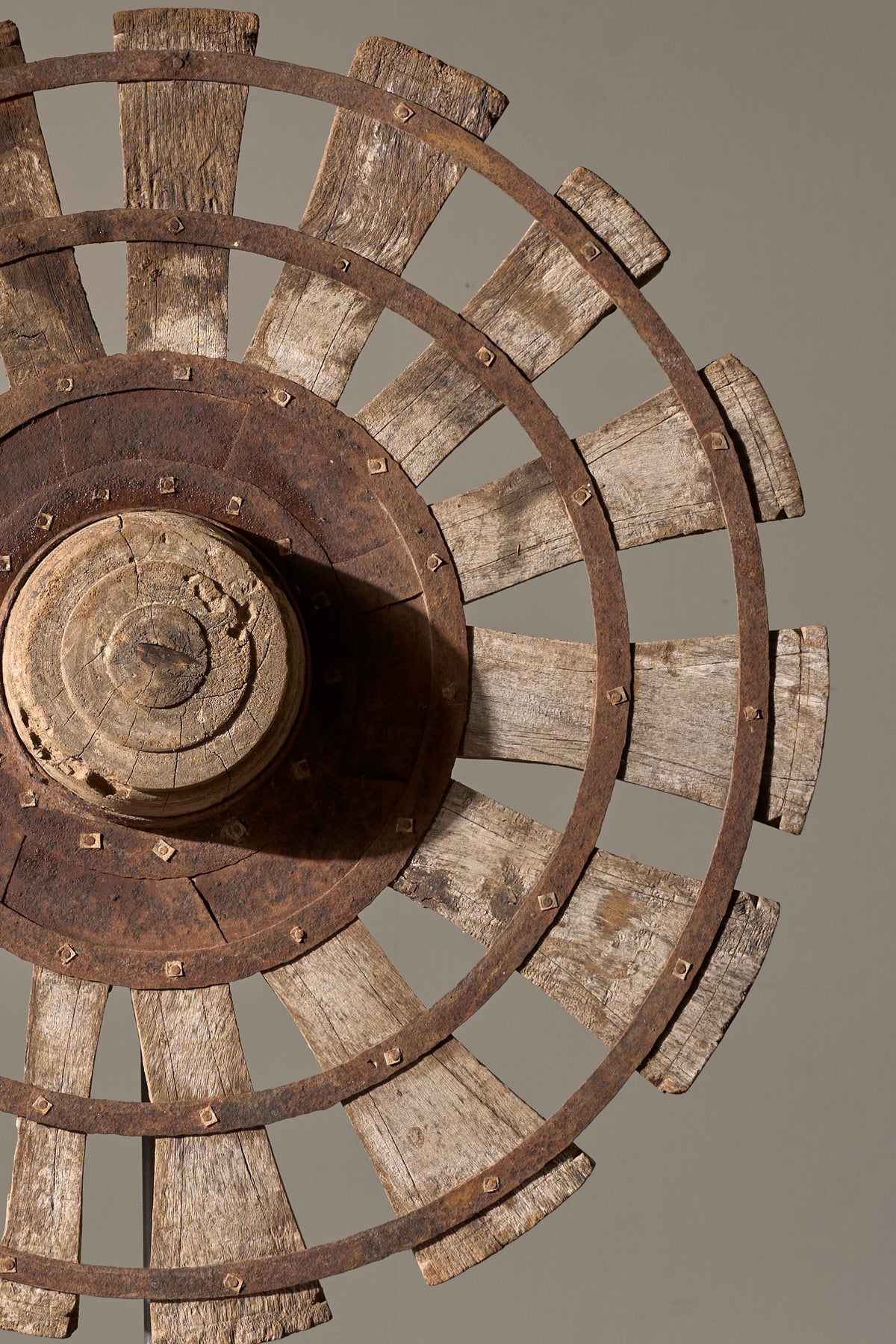 19th Century mounted Indian silk spinning wheel - No2 - TallBoy Interiors