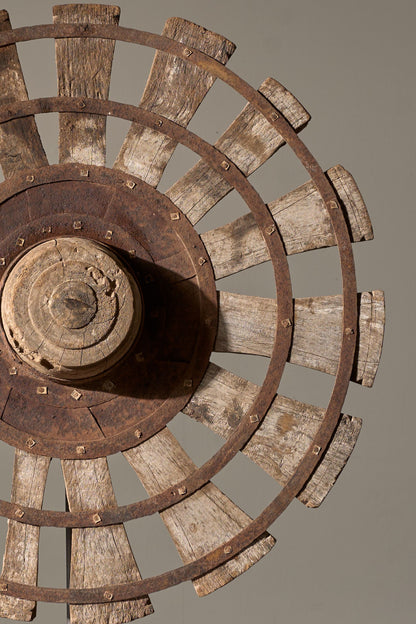 19th Century mounted Indian silk spinning wheel - No2