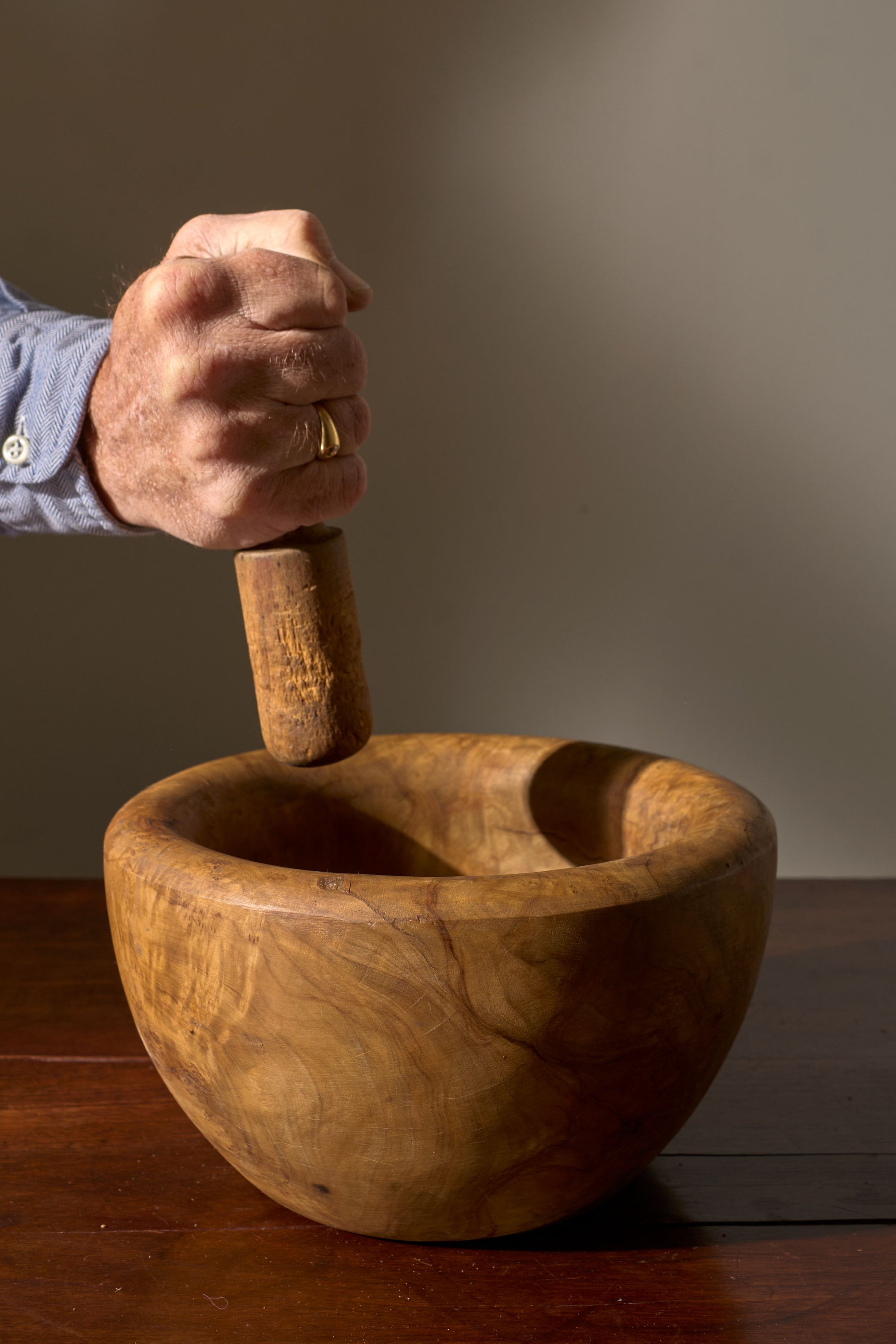 20th Century Olive wood Pestle and Mortar - TallBoy Interiors