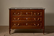 19th Century Mahogany and grey marble French chest of drawers - TallBoy Interiors