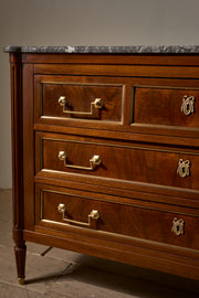 19th Century Mahogany and grey marble French chest of drawers - TallBoy Interiors