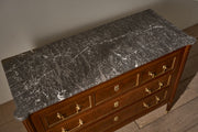 19th Century Mahogany and grey marble French chest of drawers - TallBoy Interiors