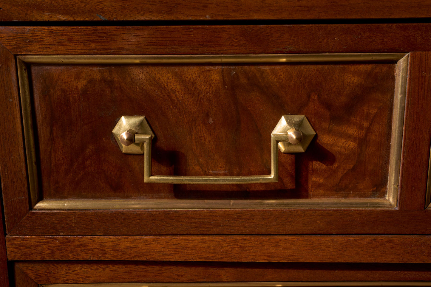 19th Century Mahogany and grey marble French chest of drawers