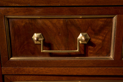 19th Century Mahogany and grey marble French chest of drawers