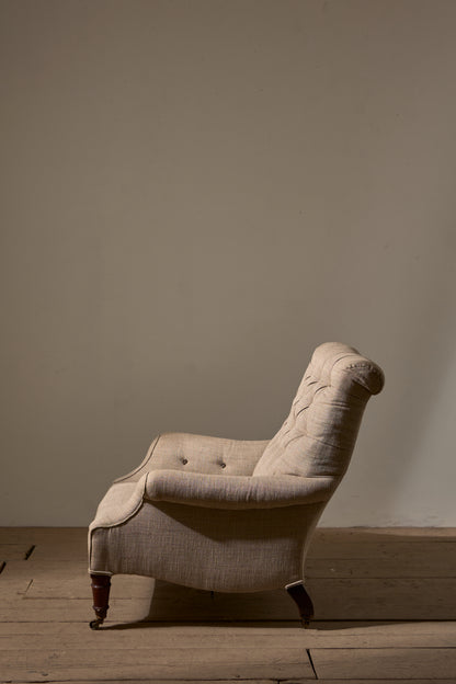 Victorian Country house armchair with shapely sides
