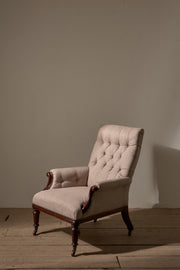 William IV English country house armchair with mahogany show wood frame - TallBoy Interiors