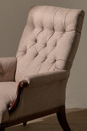William IV English country house armchair with mahogany show wood frame - TallBoy Interiors
