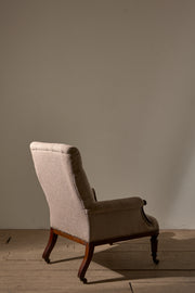 William IV English country house armchair with mahogany show wood frame - TallBoy Interiors