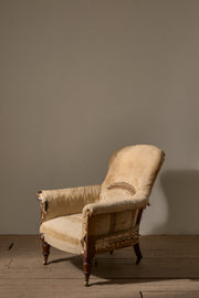 19th Century English country house deep seated spoon back armchair - TallBoy Interiors