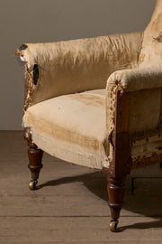 19th Century English country house deep seated spoon back armchair - TallBoy Interiors