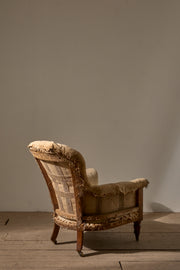 19th Century English country house deep seated spoon back armchair - TallBoy Interiors