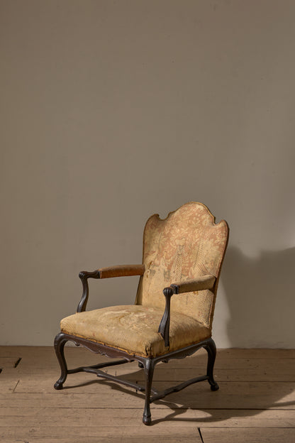 George 1st Style Irish armchair in Tapestry fabric