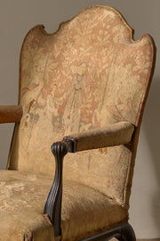 George 1st Style Irish armchair in Tapestry fabric - TallBoy Interiors