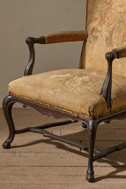 George 1st Style Irish armchair in Tapestry fabric - TallBoy Interiors