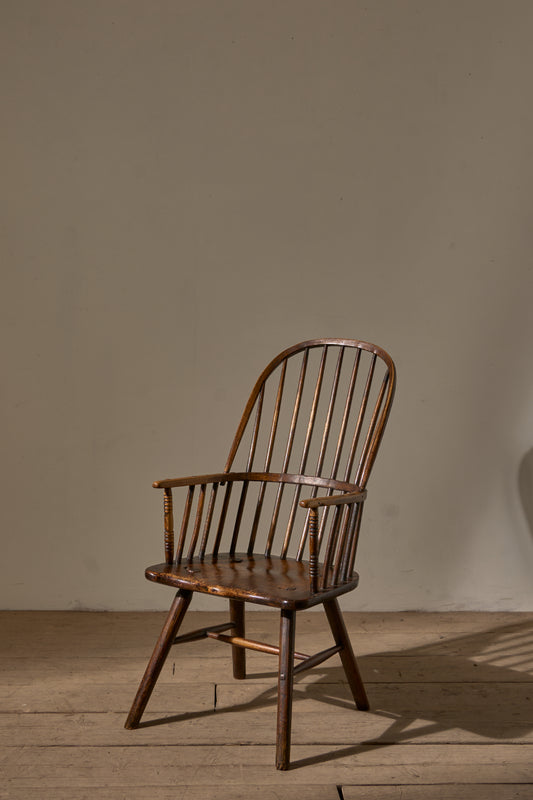 18th Century Ash and Elm hoop back windsor chair