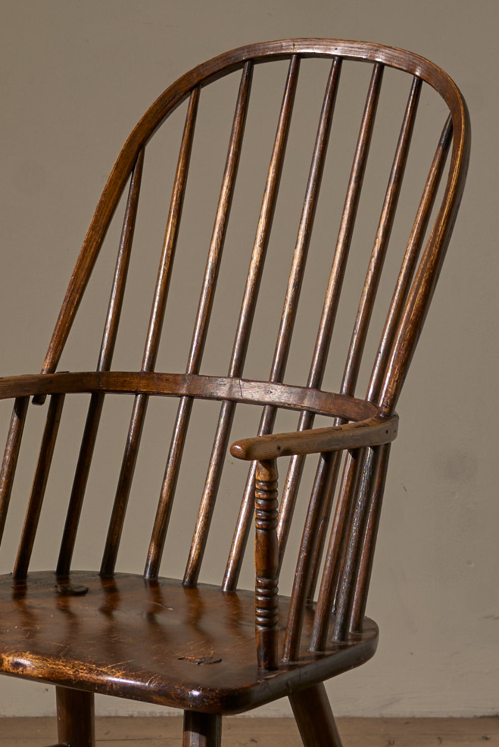 18th Century Ash and Elm hoop back windsor chair