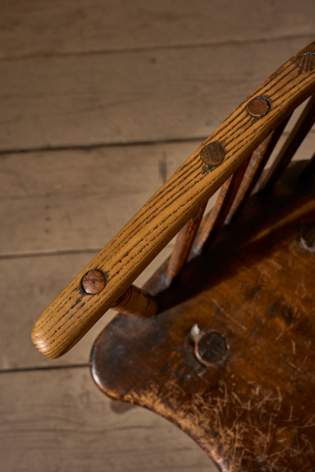 18th Century Ash and Elm hoop back windsor chair