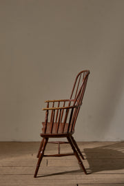 18th Century original brown painted hoop back Windsor chair - TallBoy Interiors