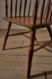 18th Century original brown painted hoop back Windsor chair - TallBoy Interiors