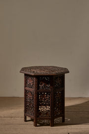 Large 19th century Anglo Indian Padauk side table - Leaf design - TallBoy Interiors