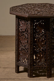 19th Century Anglo Indian Padauk side table - Leaf design - TallBoy Interiors
