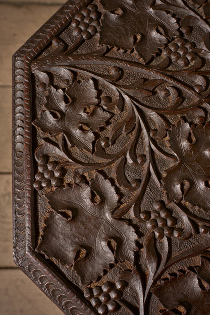 19th Century Anglo Indian Padauk side table - Leaf design